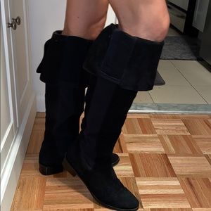 Up Down Black Suede Boots